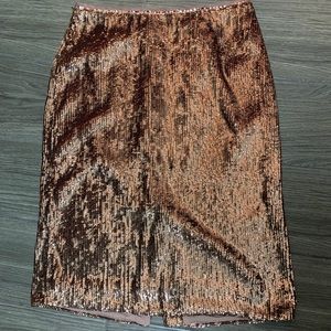 NWT J. Crew No. 2 Rose Gold Sequin Pencil Skirt